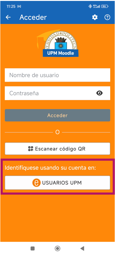 Captura de la aplicación UPM Moodle