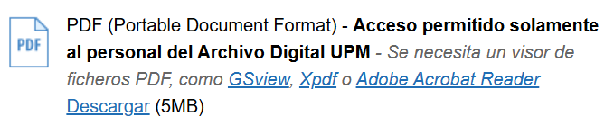"Acceso permitido solamente al personal del Archivo Digital UPM"