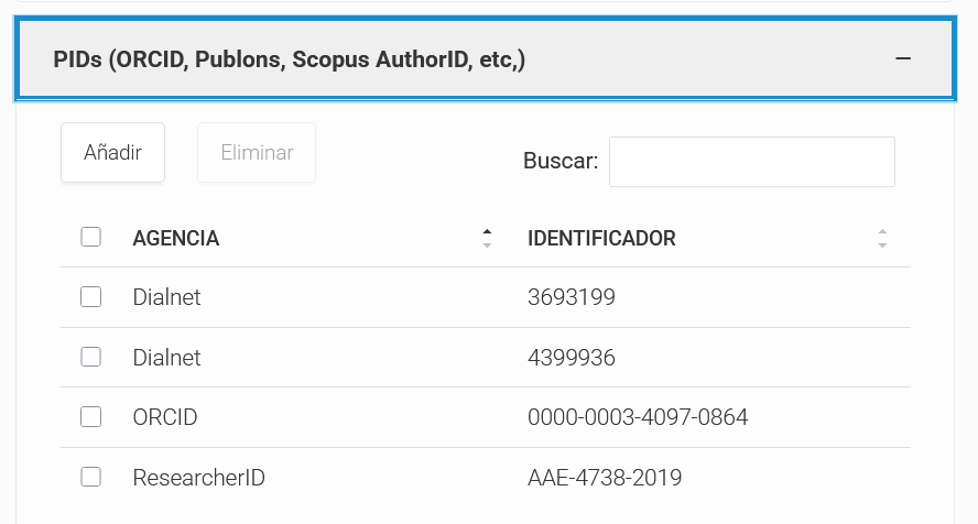 Añadir identificador